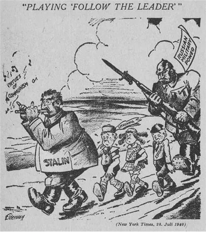 US caricature on the occupation of the Baltic states